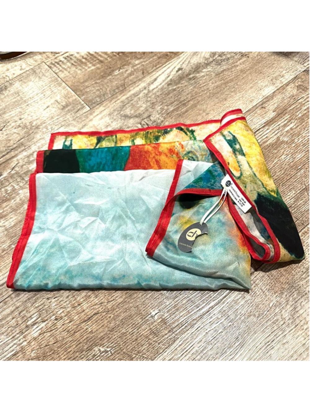 Cocoon House Silk Scarf - One Size - Blue/Red